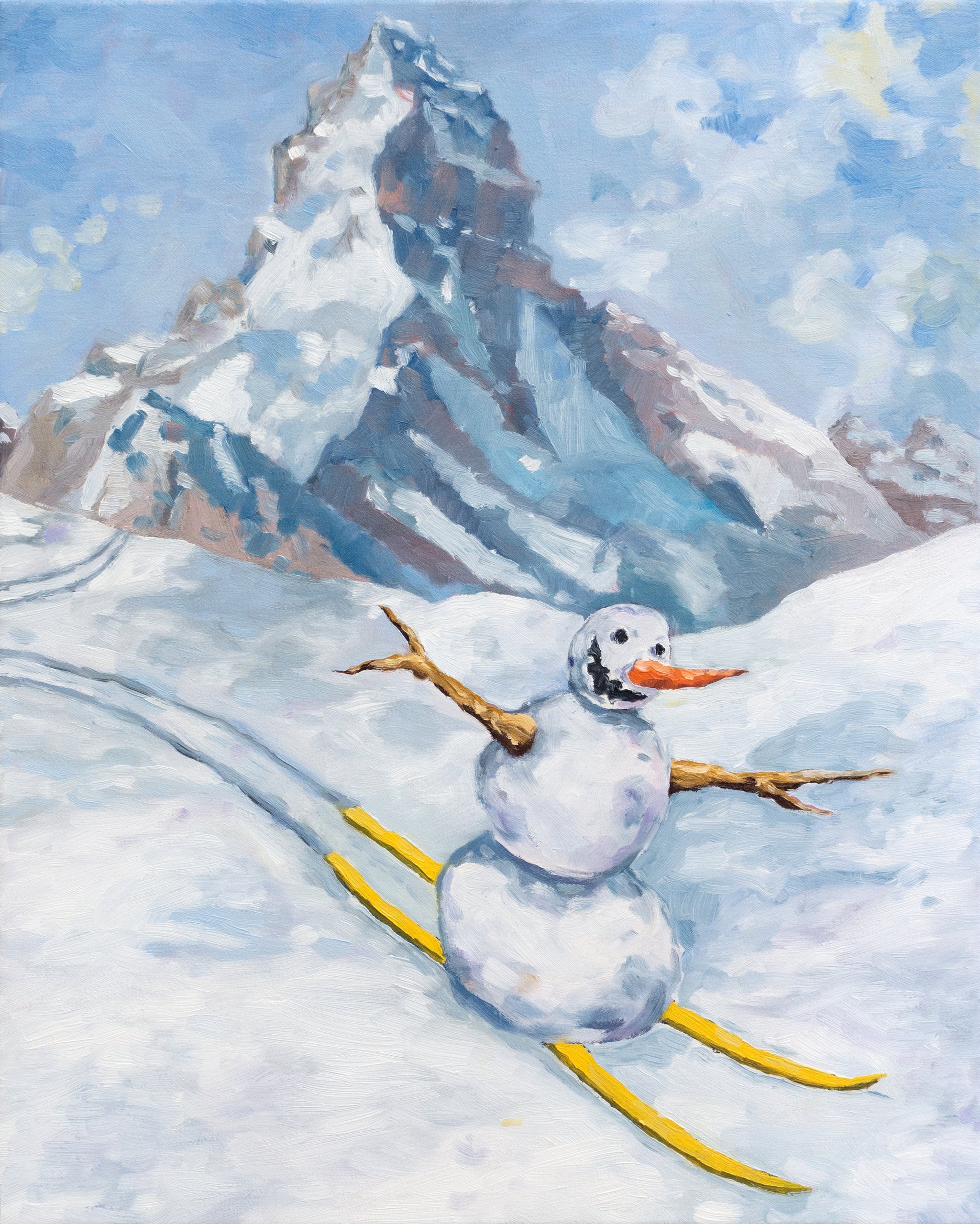 Jan Kiefer Skiing Snowman Swiss Institute